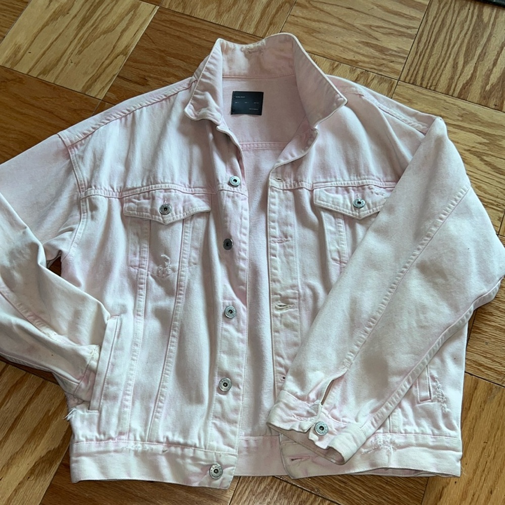Zara…Pale Pink…Oversized Denim Jacket… size L